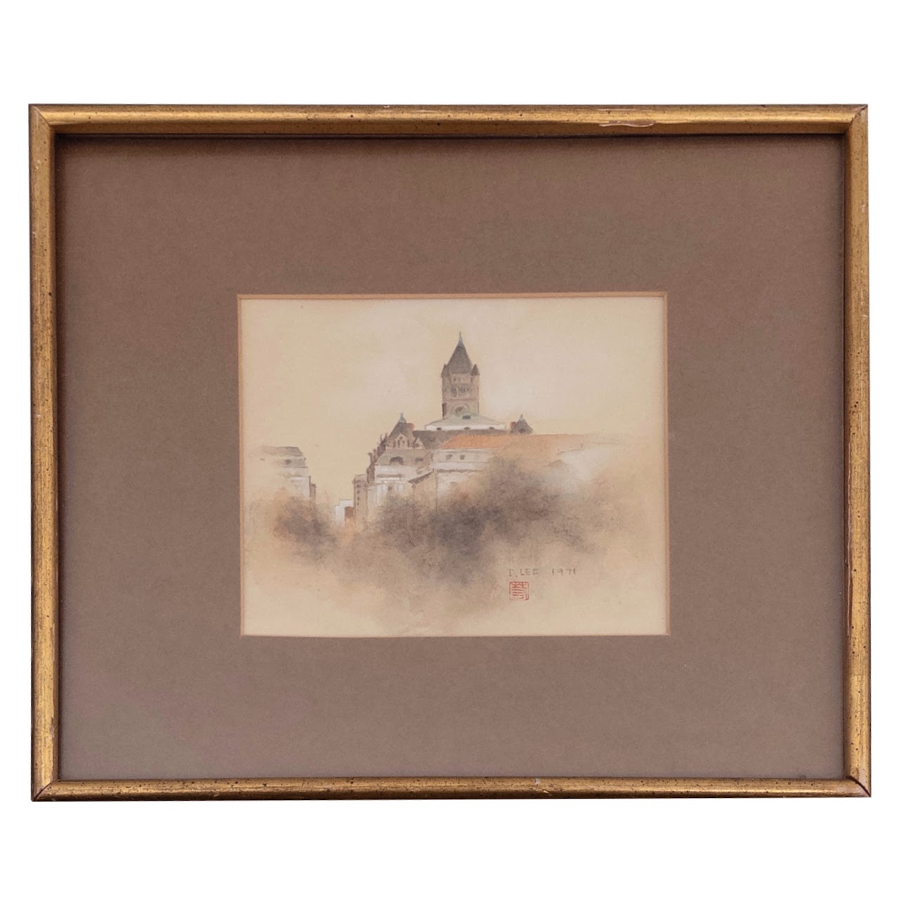 David Lee Signed Cityscape Painting