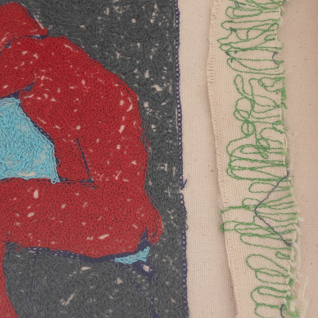Joel Handorff 'Bijoux Boys - Seated Man (Red)' Embroidery Art