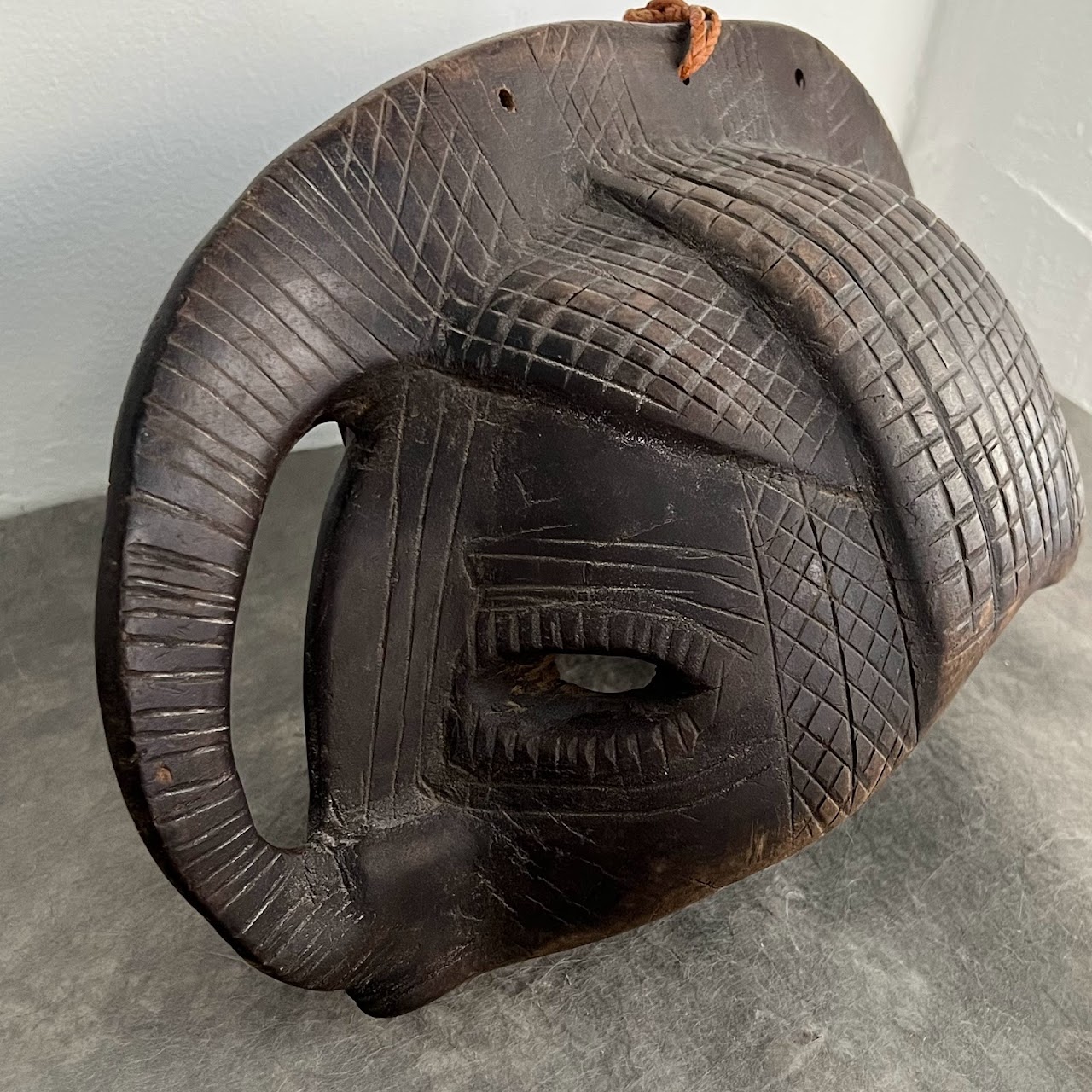 African Hand Carved Zoomorphic Double Face Mask
