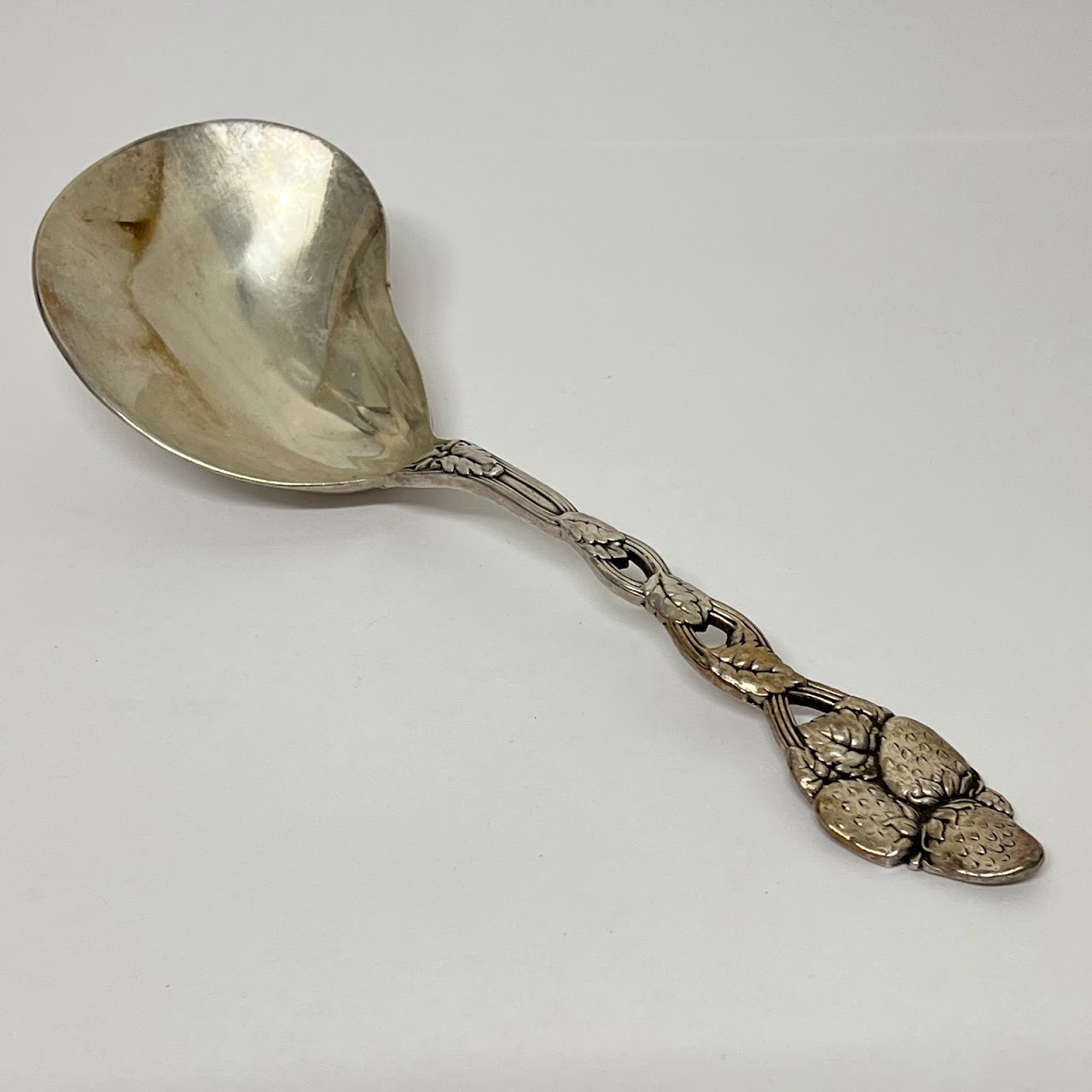 Sterling Silver Tiffany Style Strawberry Serving Spoon