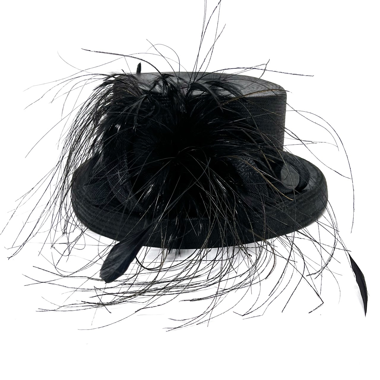 Whiteley Millinery Vintage Straw and Feather Hat