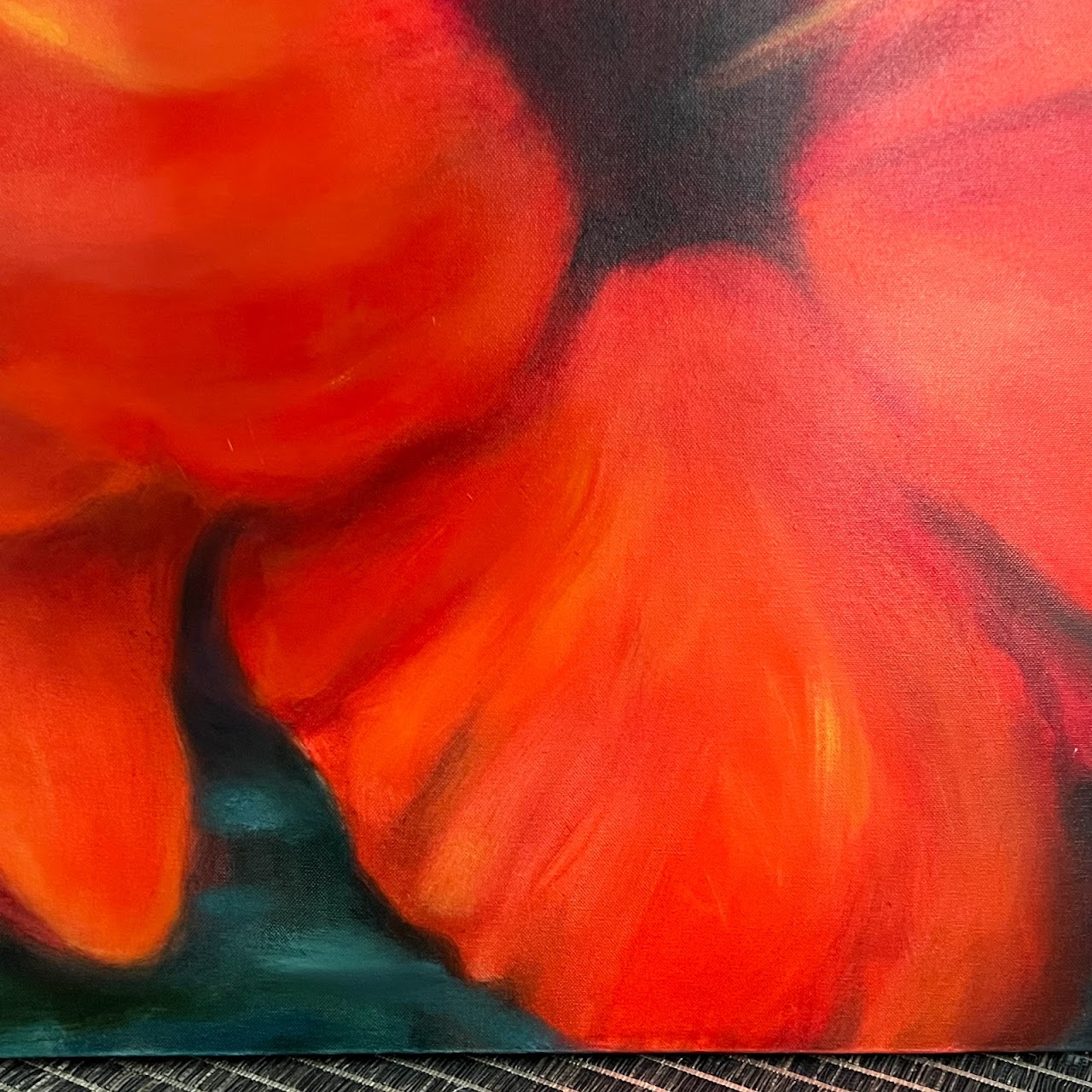 Selma D. Cooper Signed Hibiscus Large Scale Oil Painting