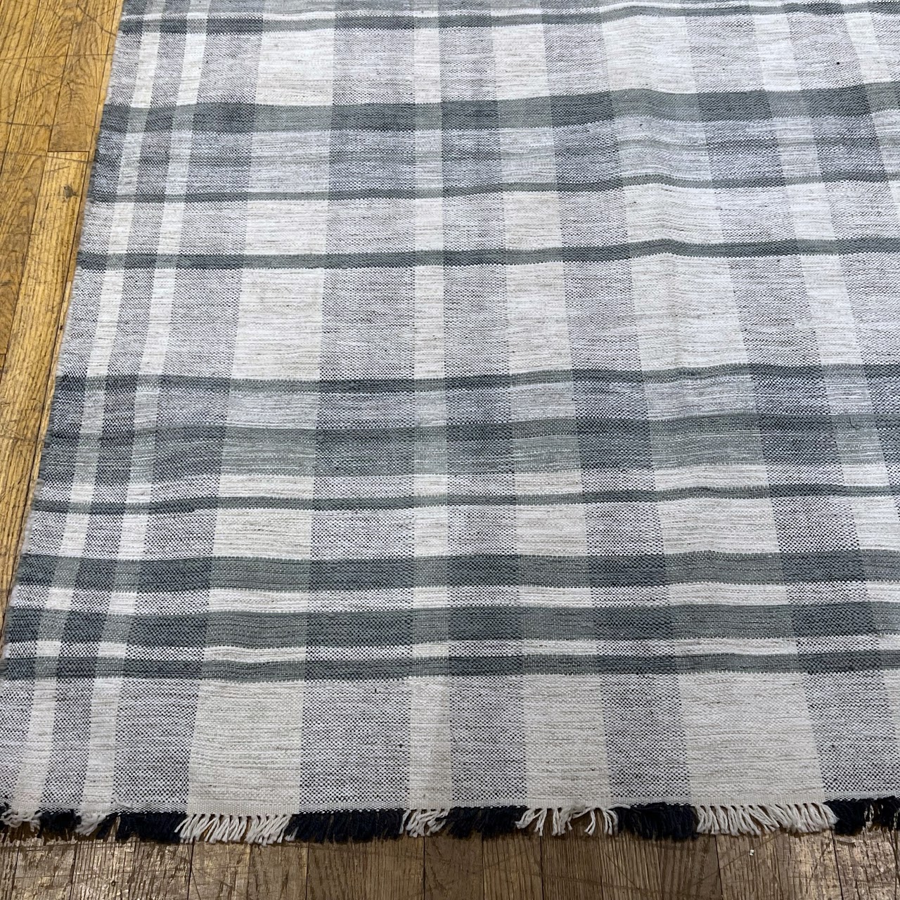 Wool Plaid Contemporary Area Rug