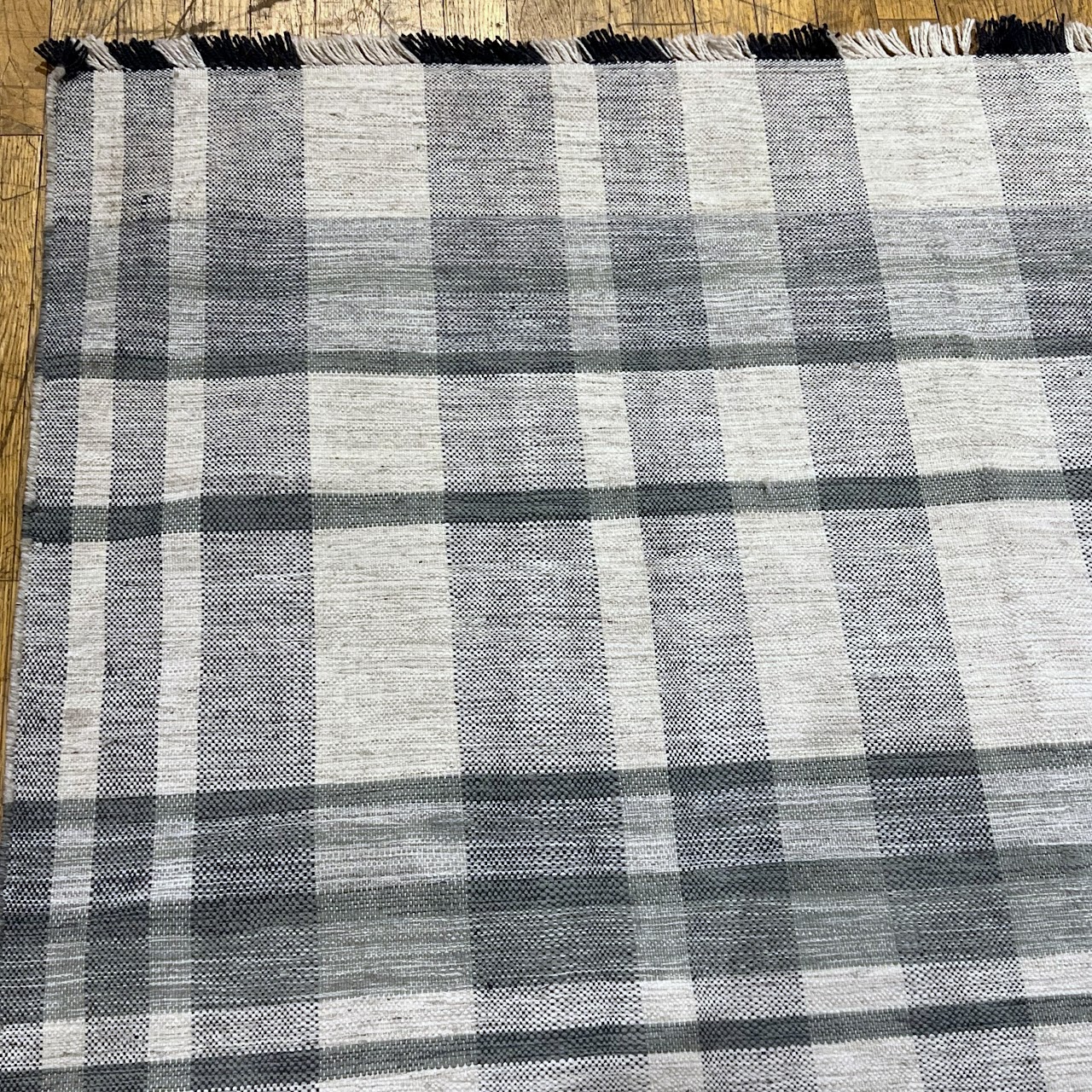 Wool Plaid Contemporary Area Rug