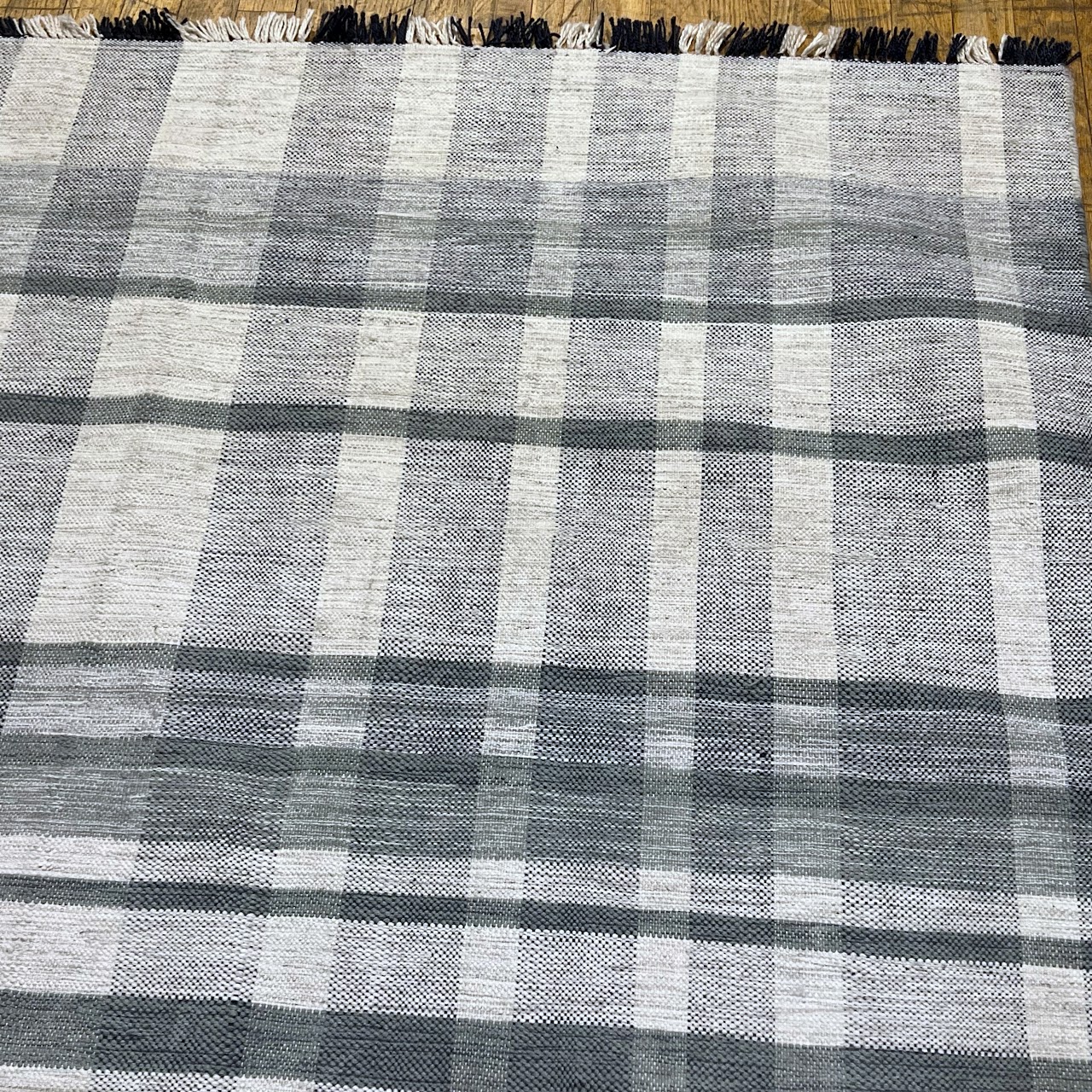 Wool Plaid Contemporary Area Rug