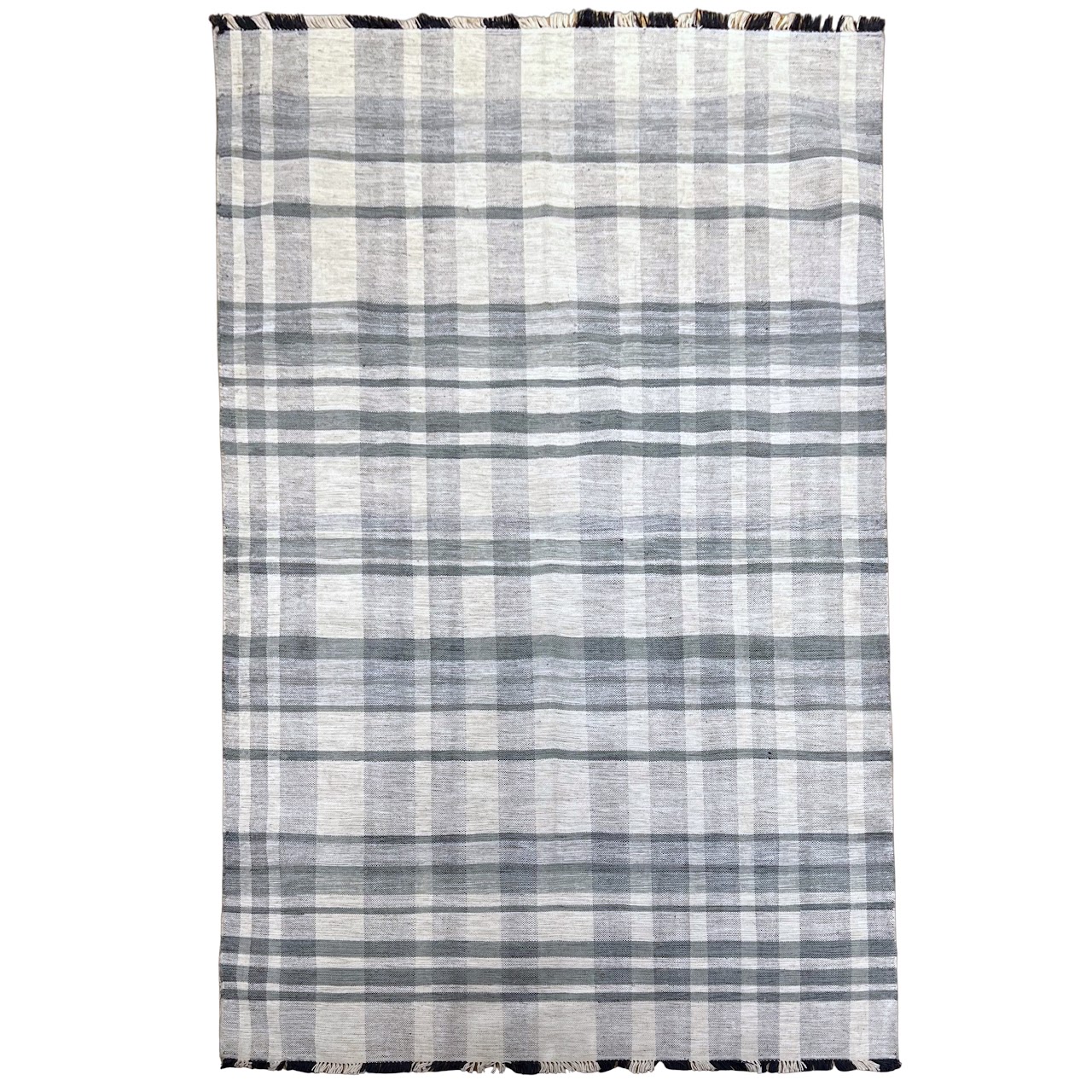 Wool Plaid Contemporary Area Rug