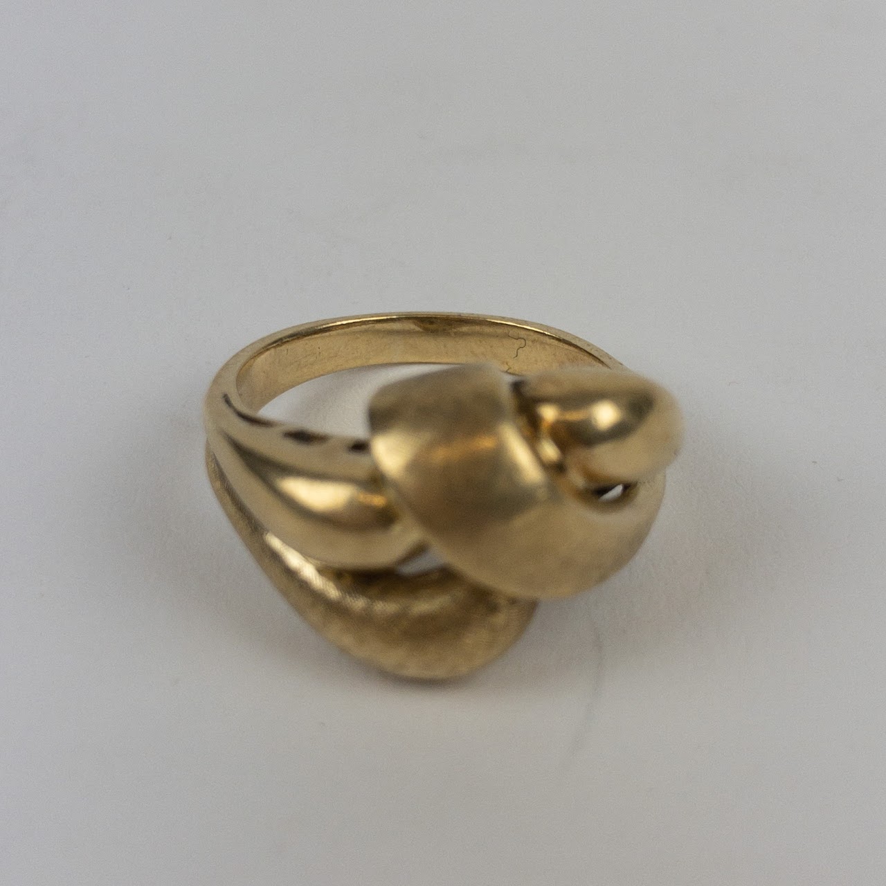 14K Gold Florentine Finish Ring