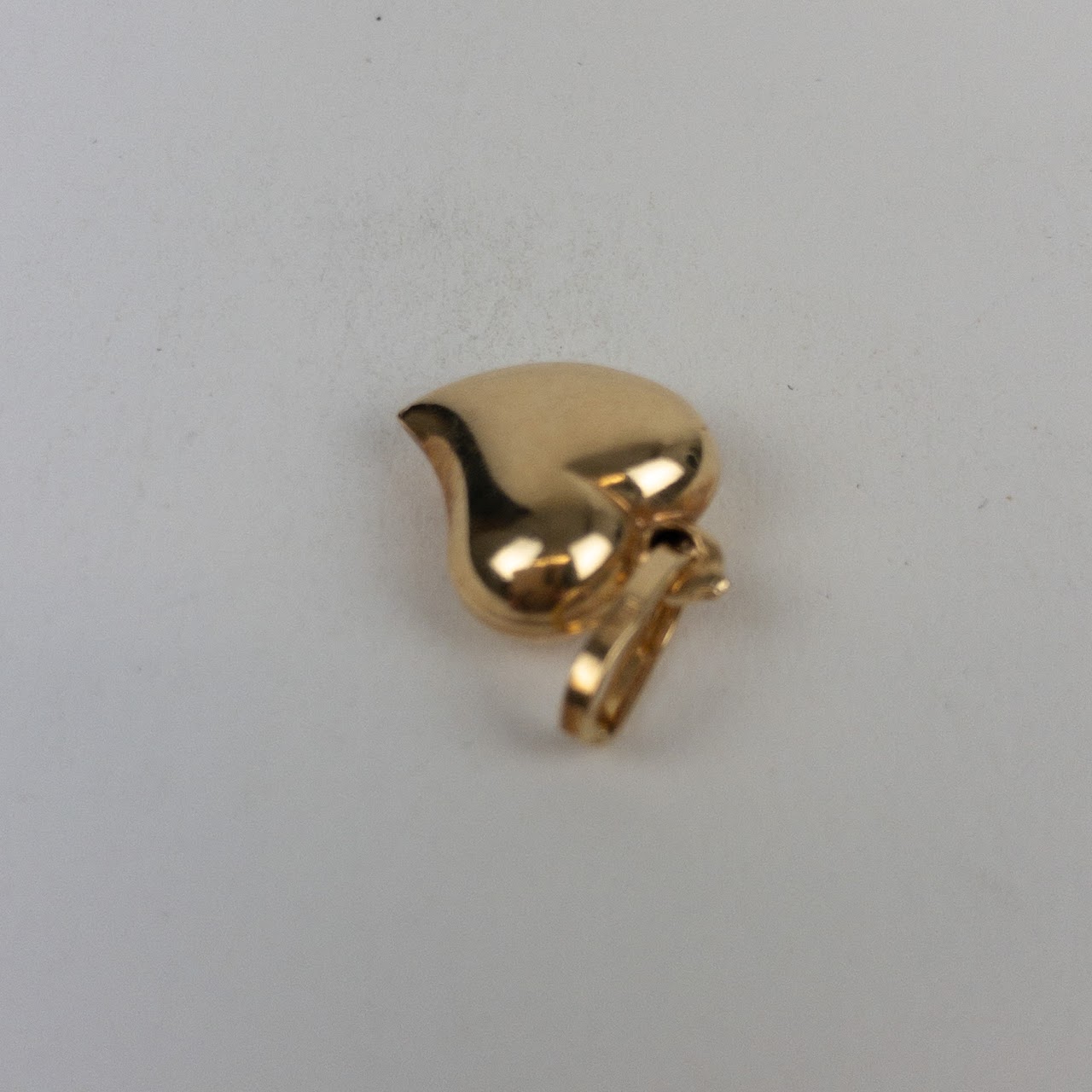 18K Gold Puffed Heart Charm