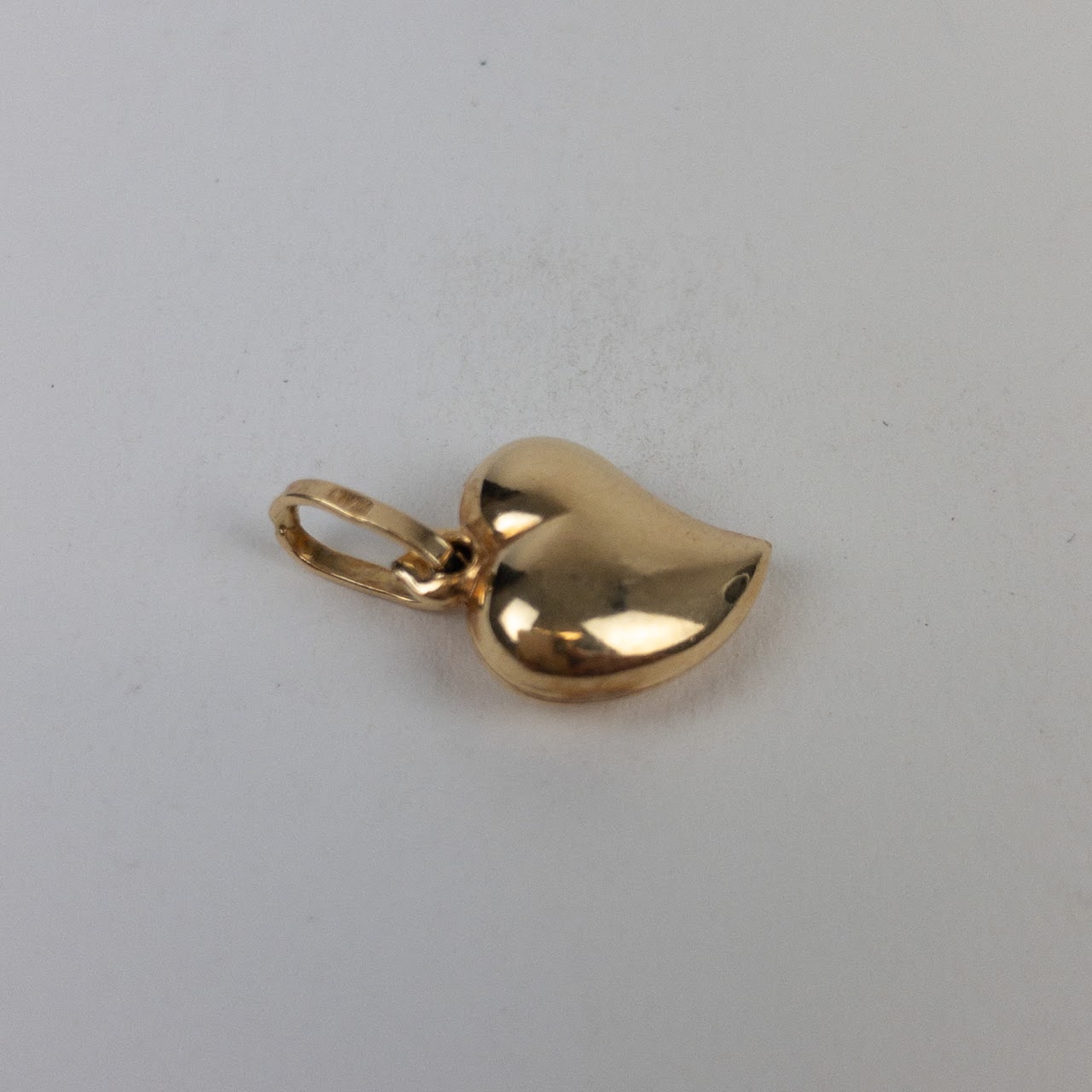 18K Gold Puffed Heart Charm