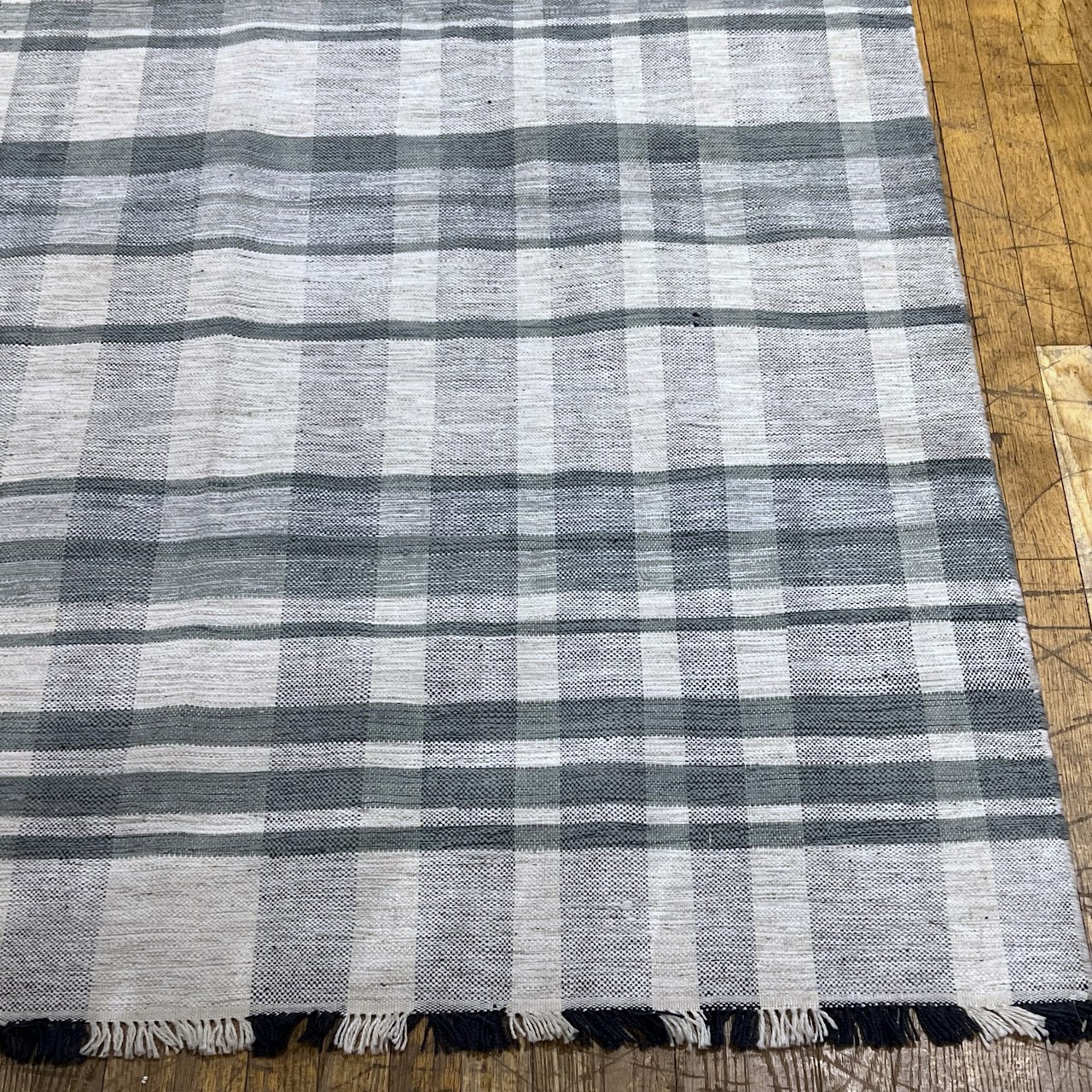 Wool Plaid Contemporary Area Rug