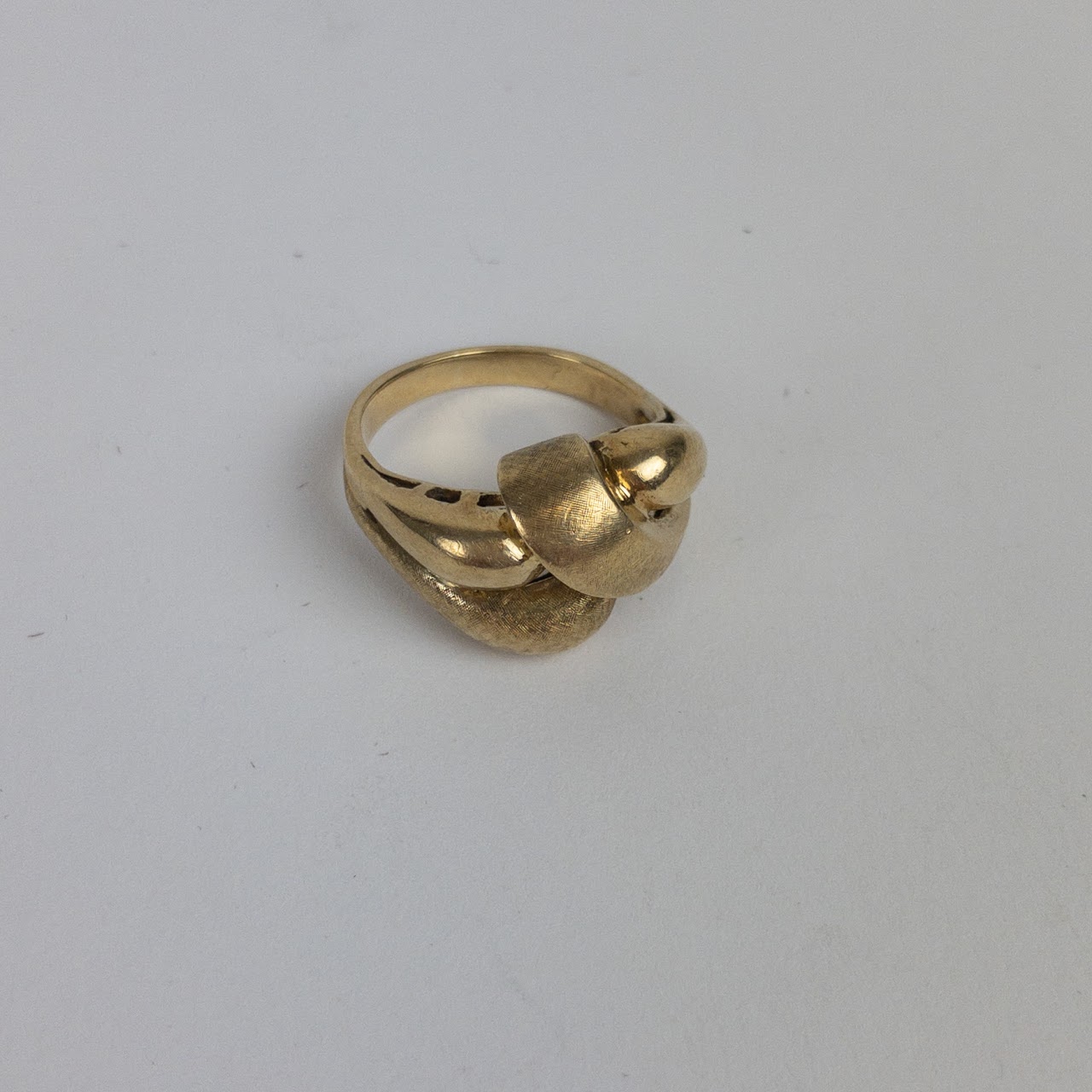 14K Gold Florentine Finish Ring