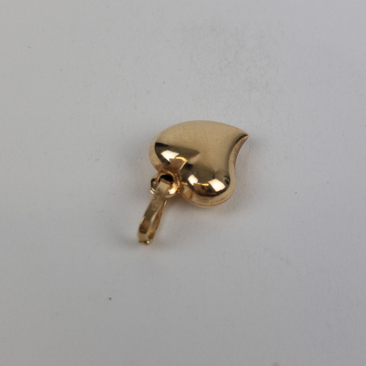 18K Gold Puffed Heart Charm