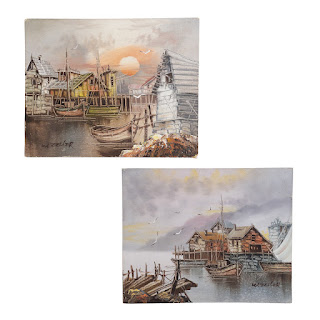 Fishing Port Scenes Paintings W. Zeller