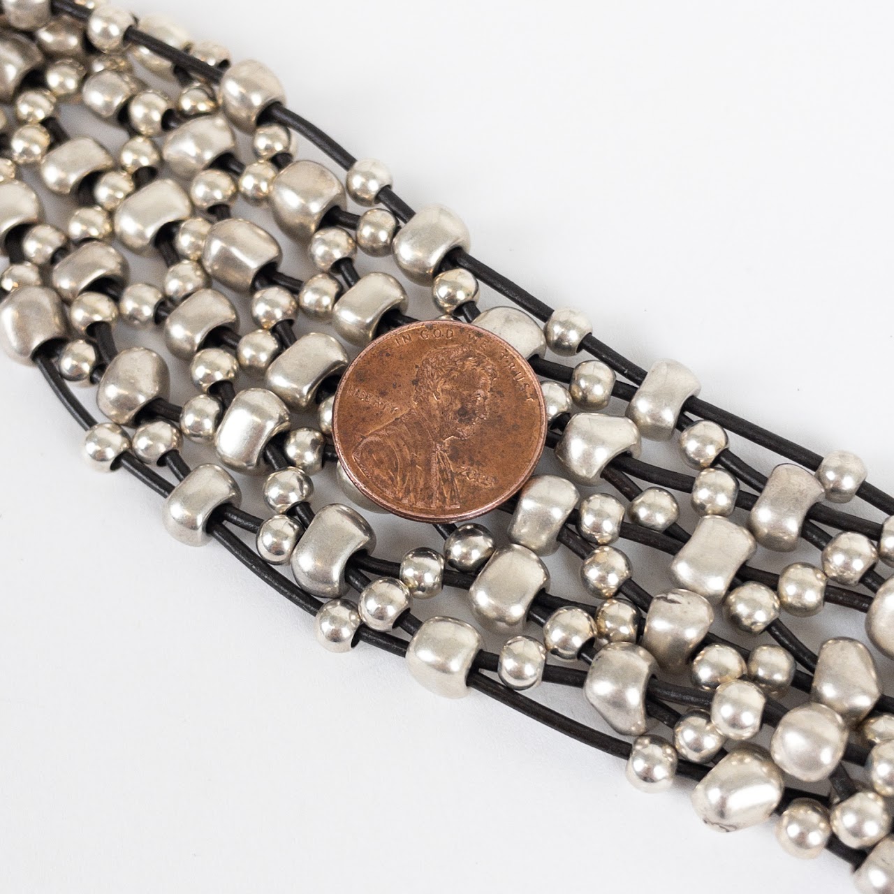 UNOde50 Leather & Bead Bracelet