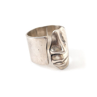 Silver Face Statement Ring