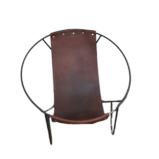 Modern Leather Circle Sling Chair