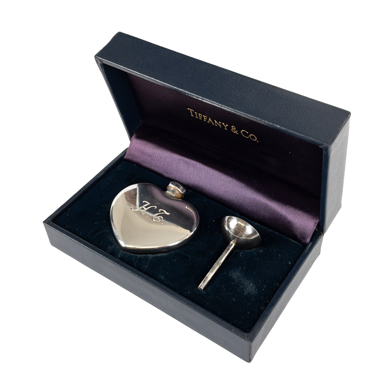 Tiffany & Co. Sterling Silver Heart Perfume Flask Set