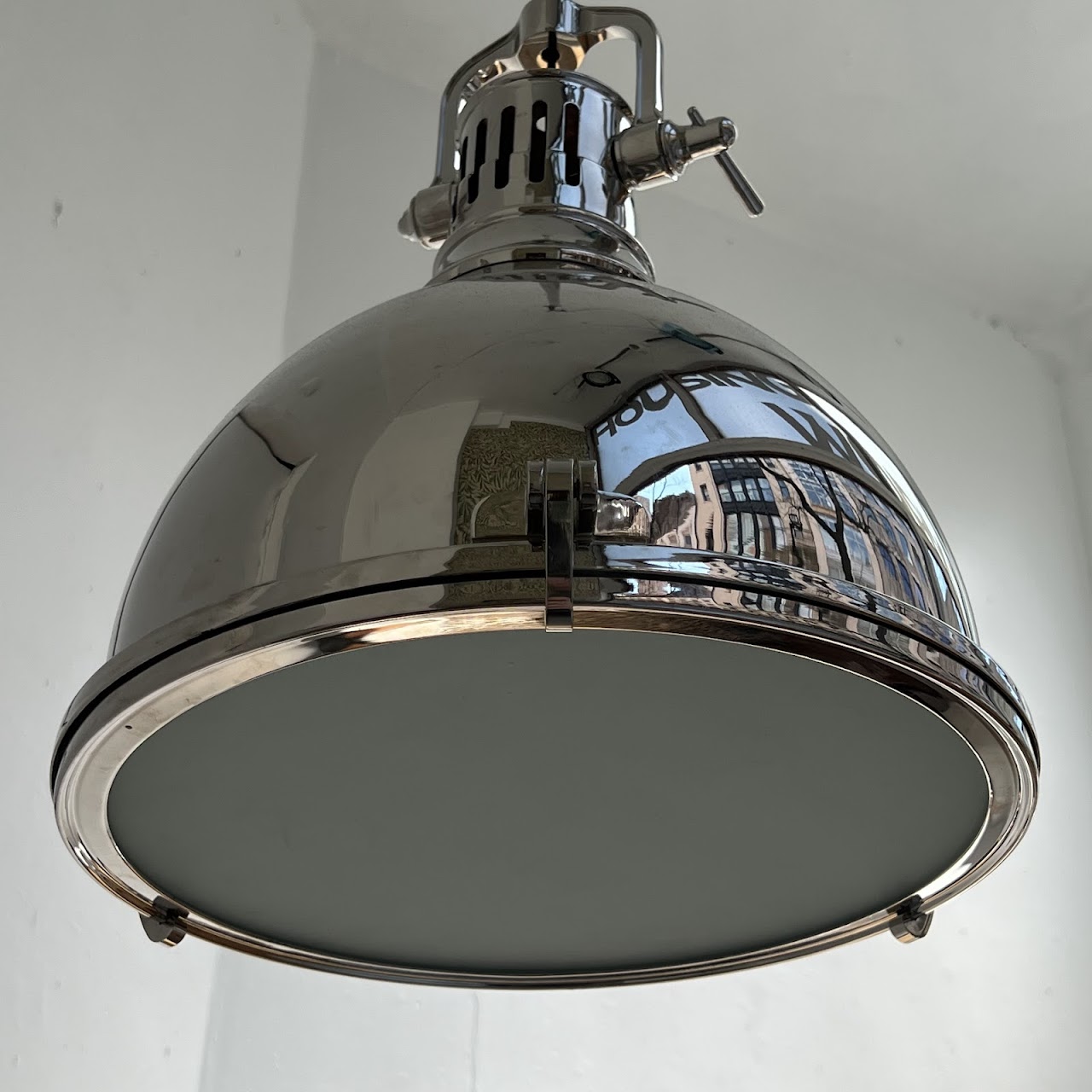 Polished Nickel Industrial Style Onion Dome Pendant Light
