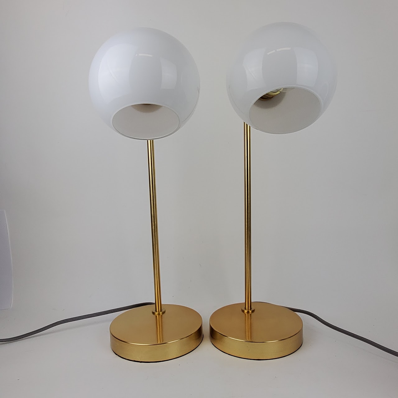 West Elm Staggered Glass USB Table Lamp Pair