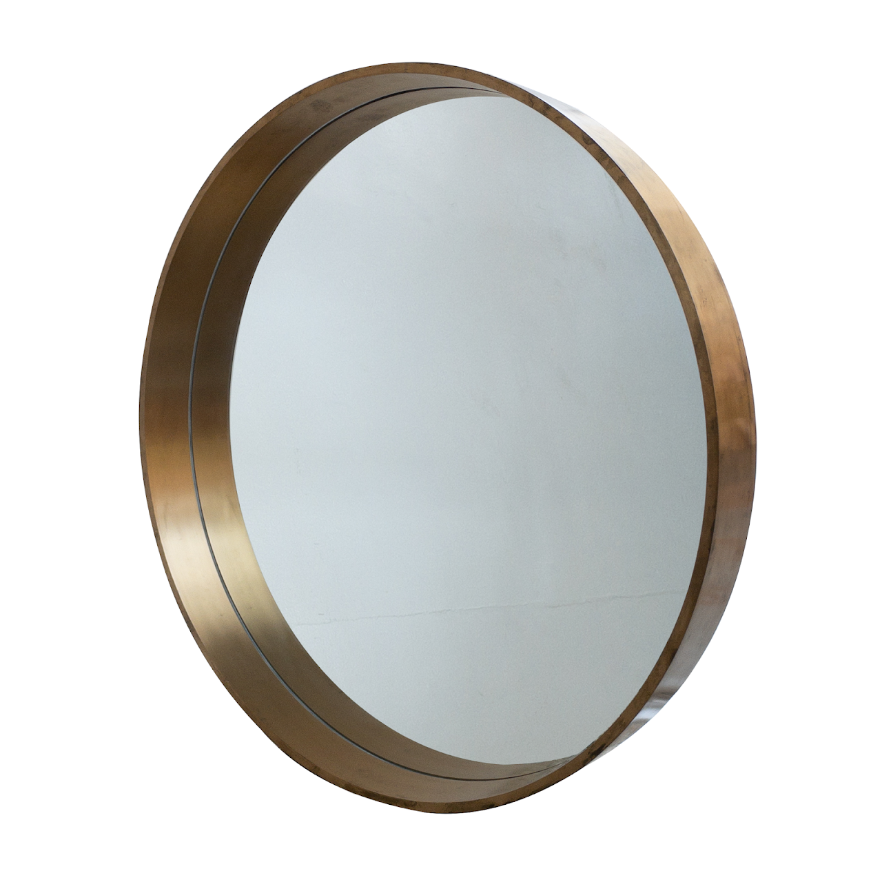 Modernist Brass Mirror