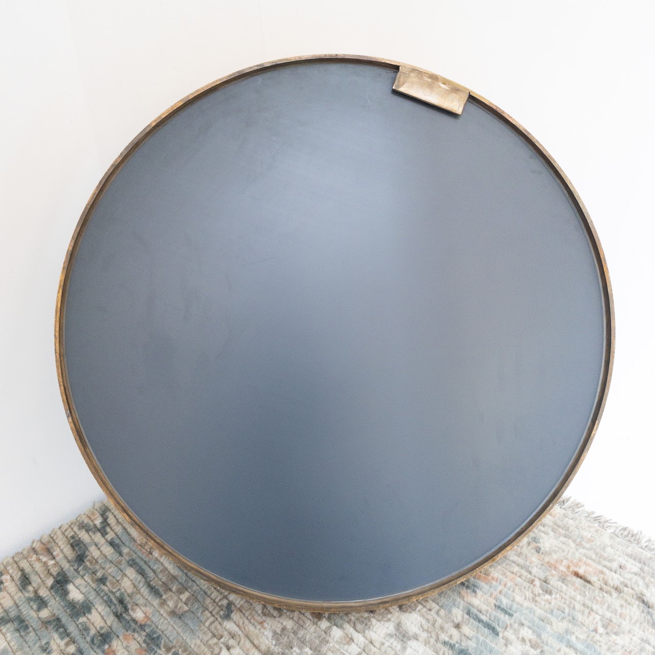 Modernist Brass Mirror