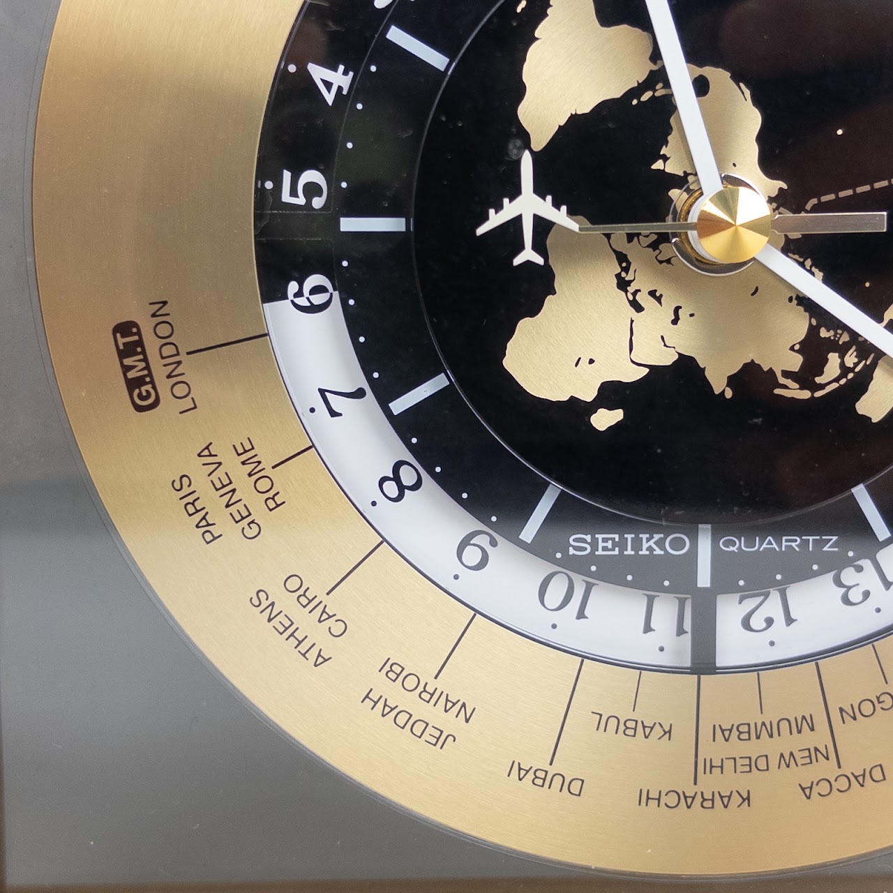 Seiko Vintage Brushed Brass World Mantel Clock