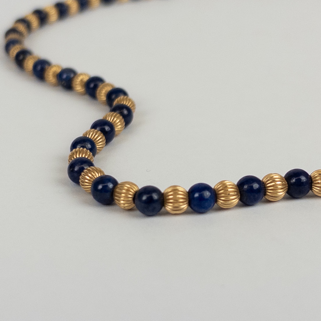 14K Gold and Lapis Lazuli Short Necklace