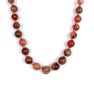 14K Gold and Agate Bead Necklace