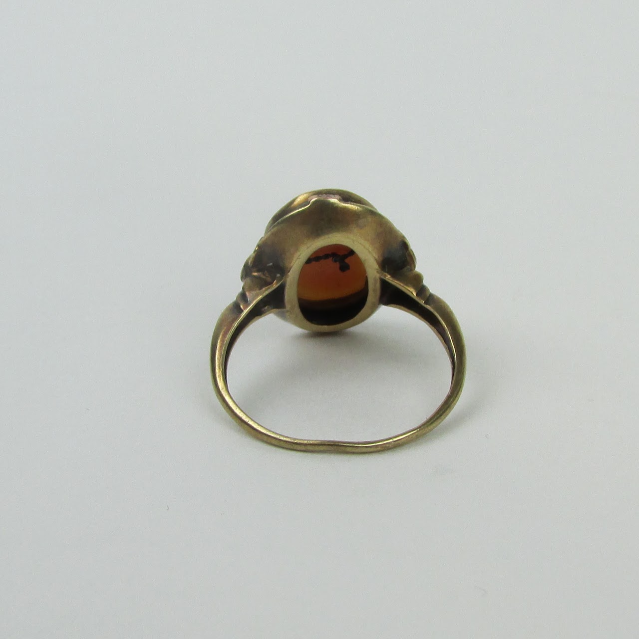 10K Gold & Diamond Cameo Ring