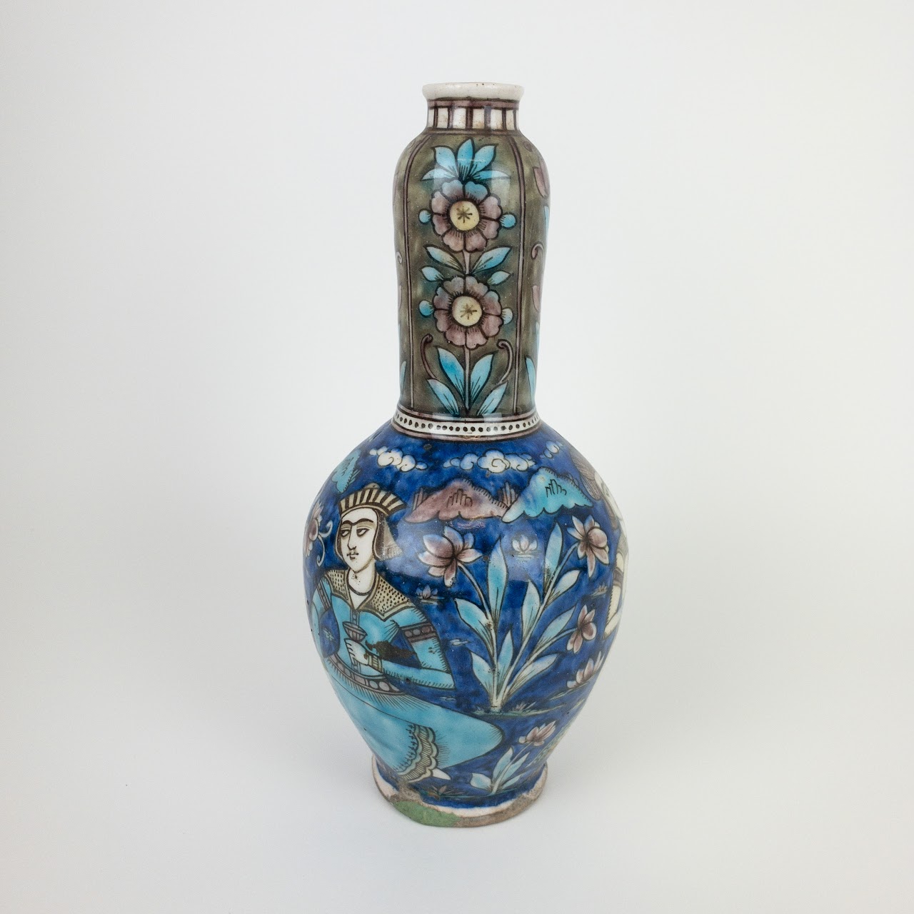 Ceramic  Handpainted Asian Gourd Vase