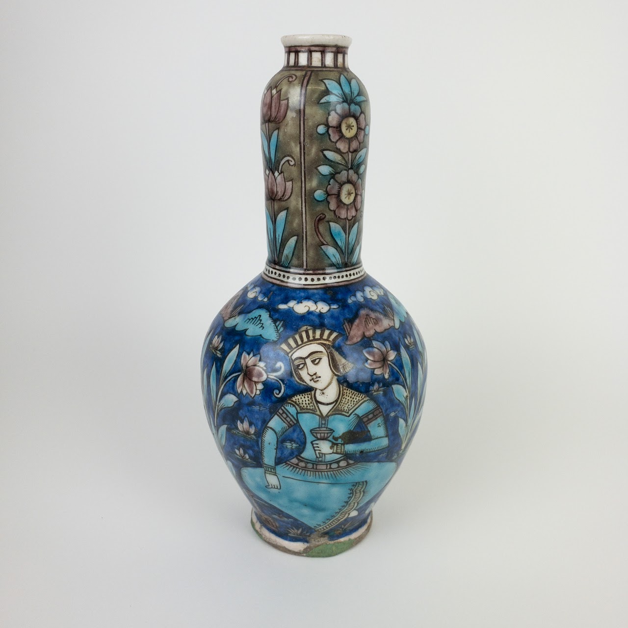 Ceramic  Handpainted Asian Gourd Vase