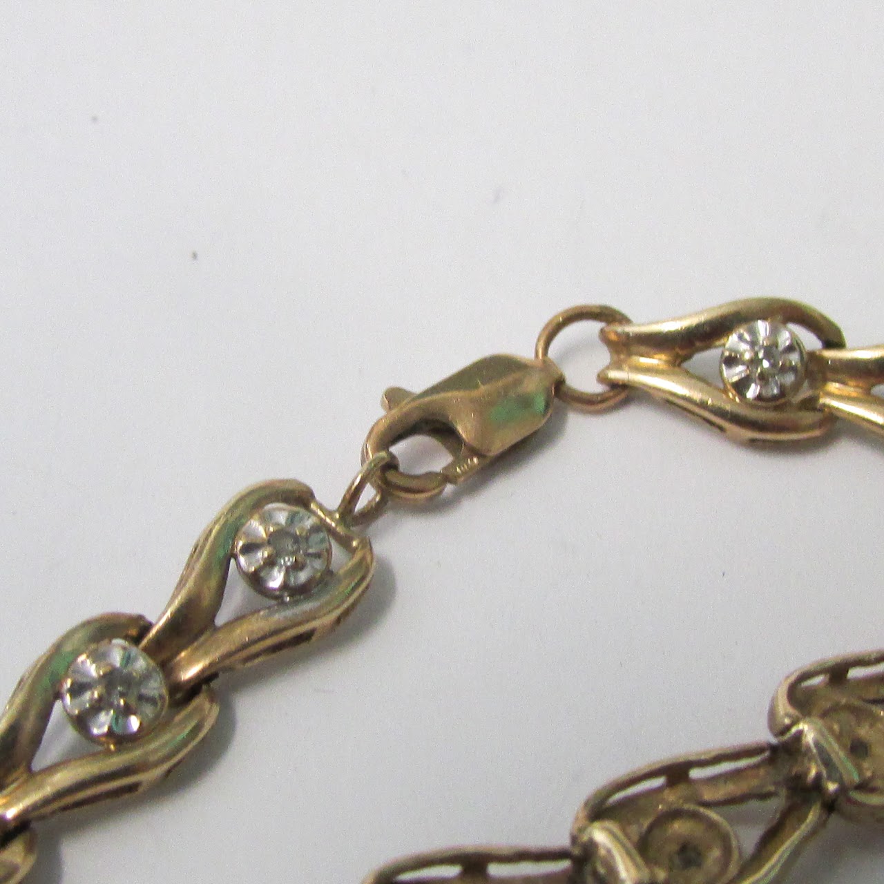 10K Gold & Diamond Link Bracelet