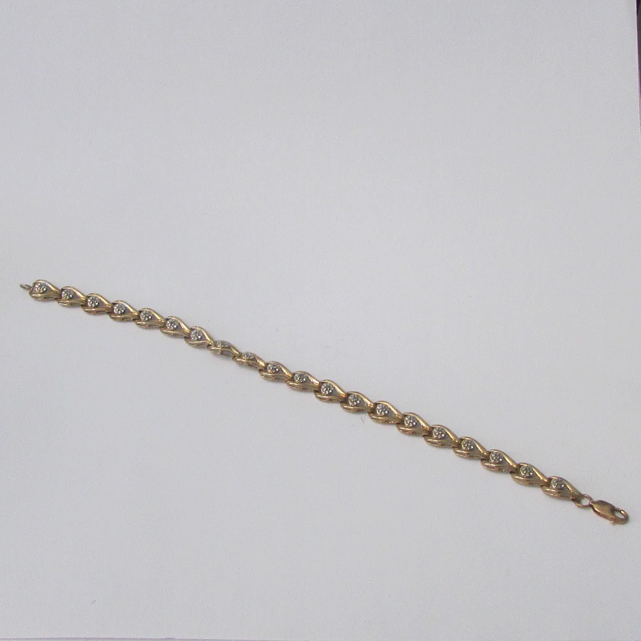 10K Gold & Diamond Link Bracelet