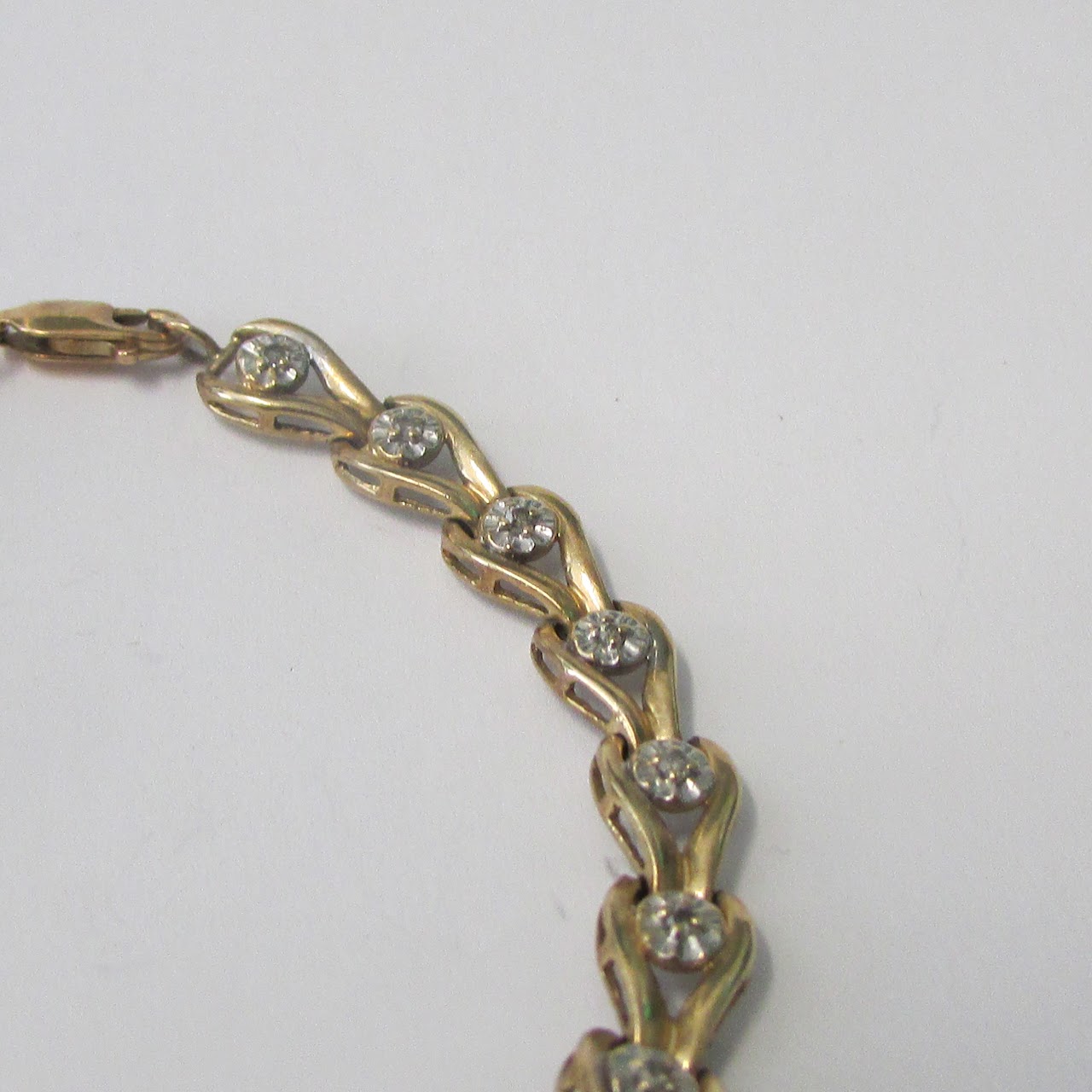 10K Gold & Diamond Link Bracelet