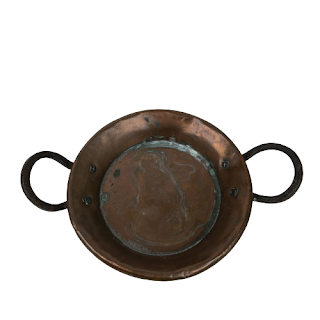 Hammered Copper Vintage Frying Pan