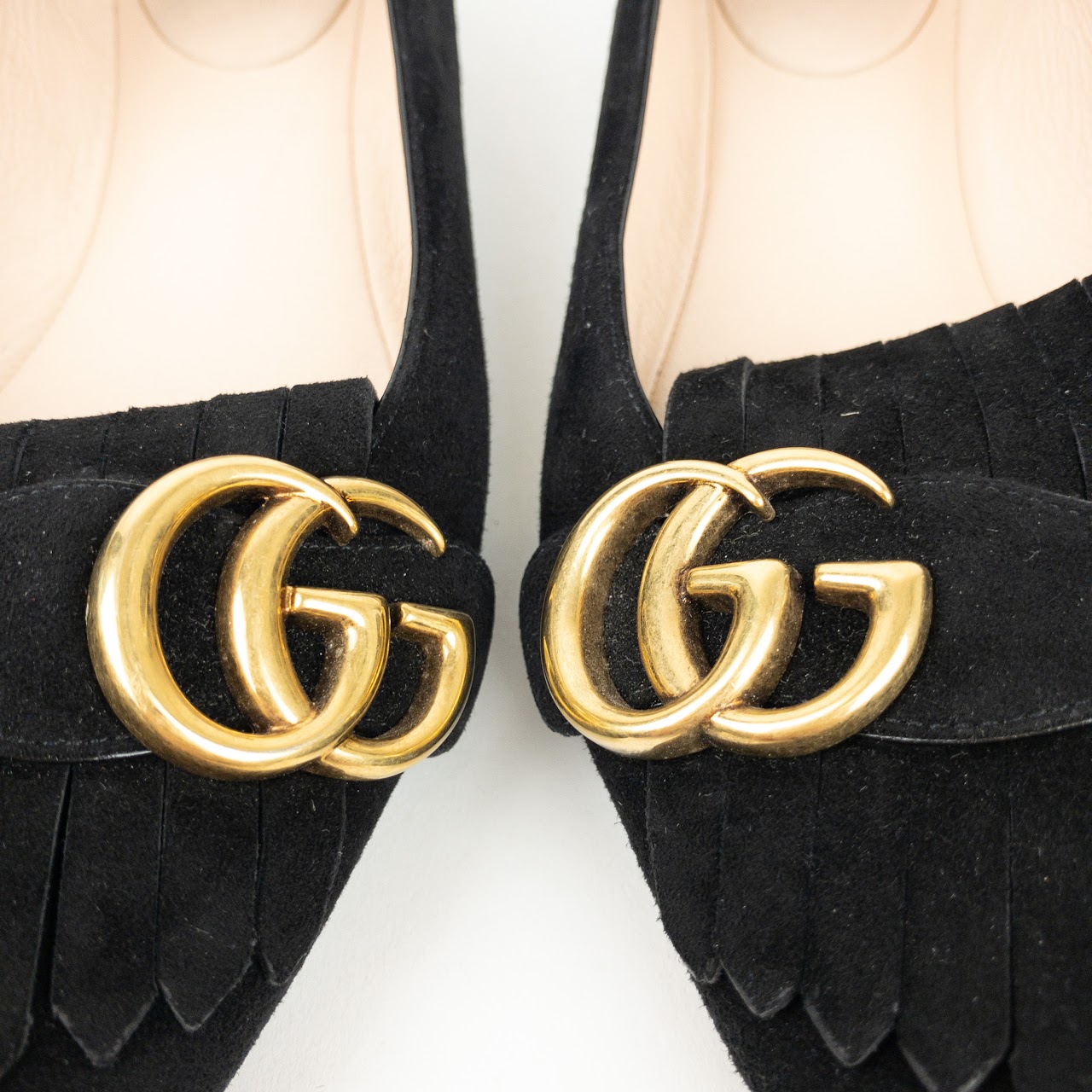 Gucci GG Marmont Fringe Detail Ballet Flats
