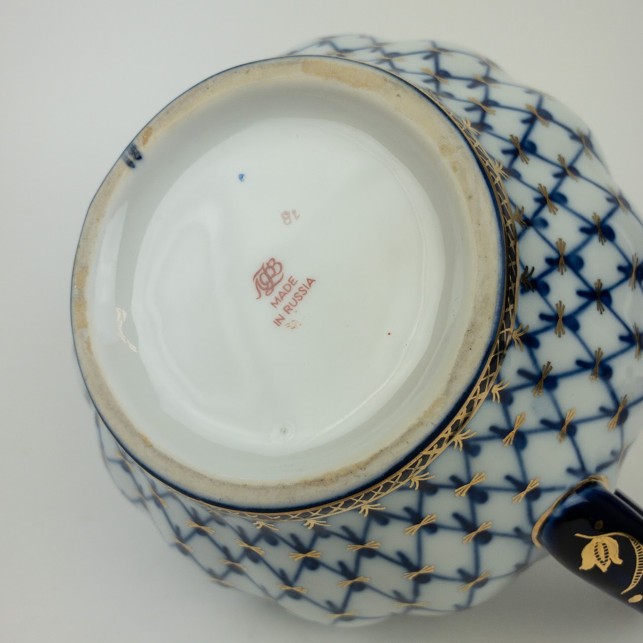 Lomonosov Cobalt Net Tea Pot