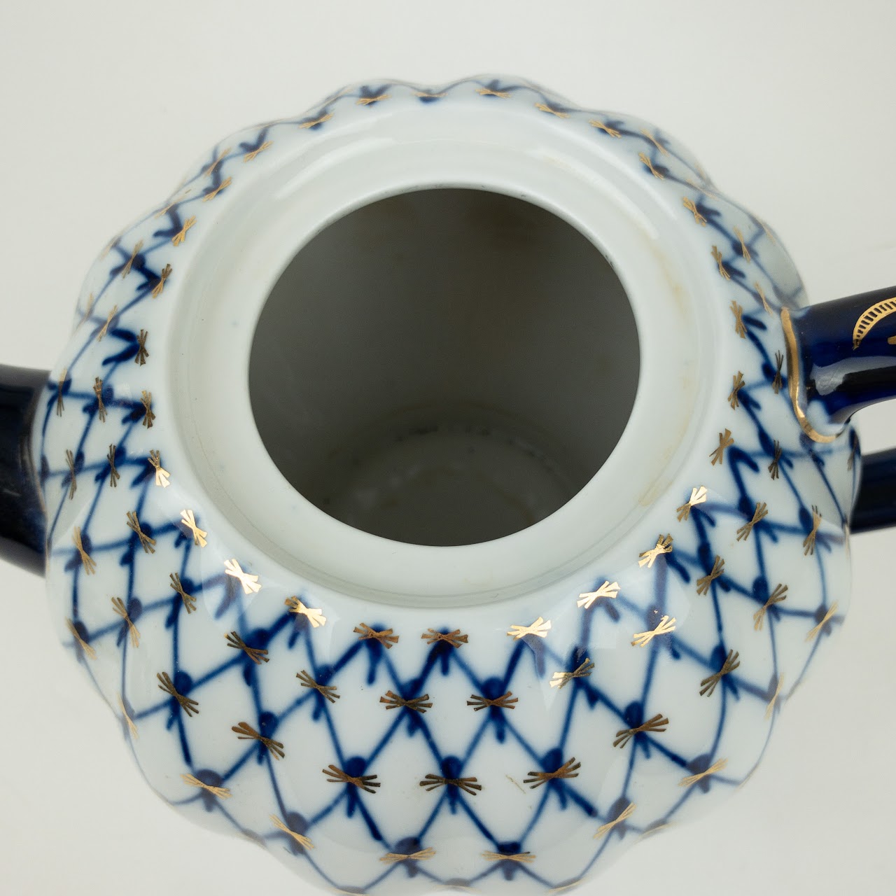 Lomonosov Cobalt Net Tea Pot