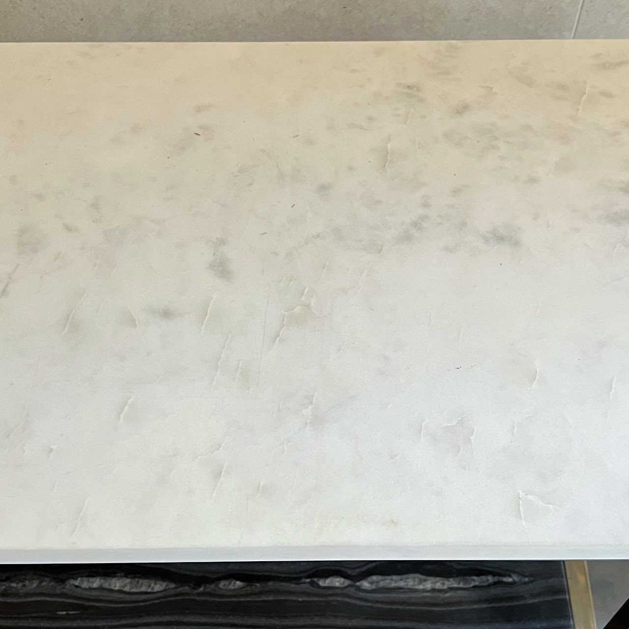 CB2 Two-Tone Marble Console Table