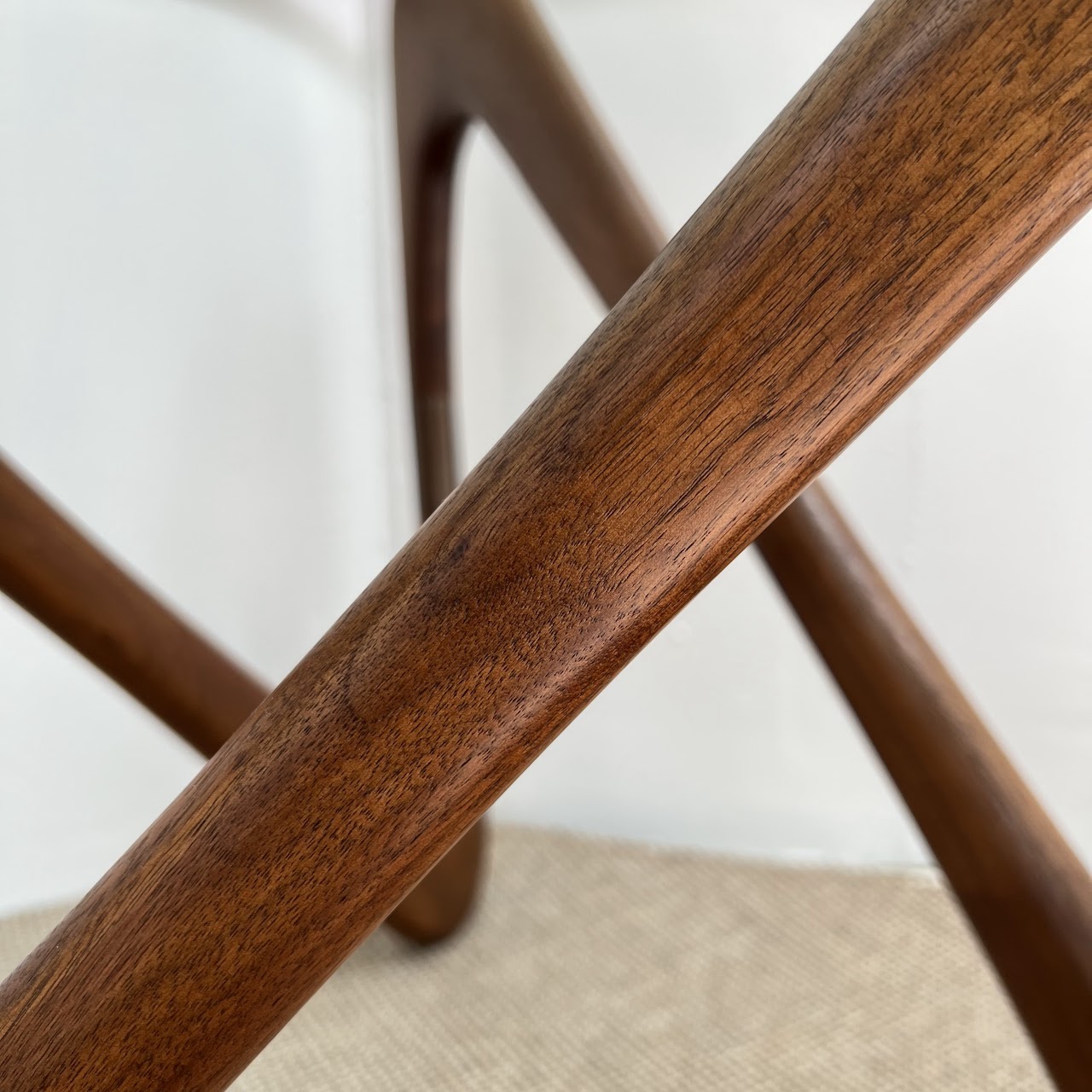 Walnut & Plate Glass Modernist Style Accent Table