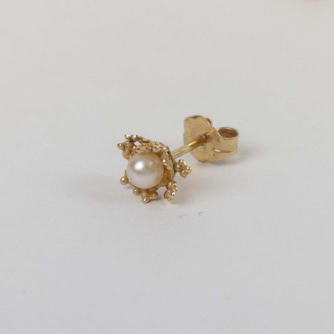 14K Gold & Pearl Flower Earrings