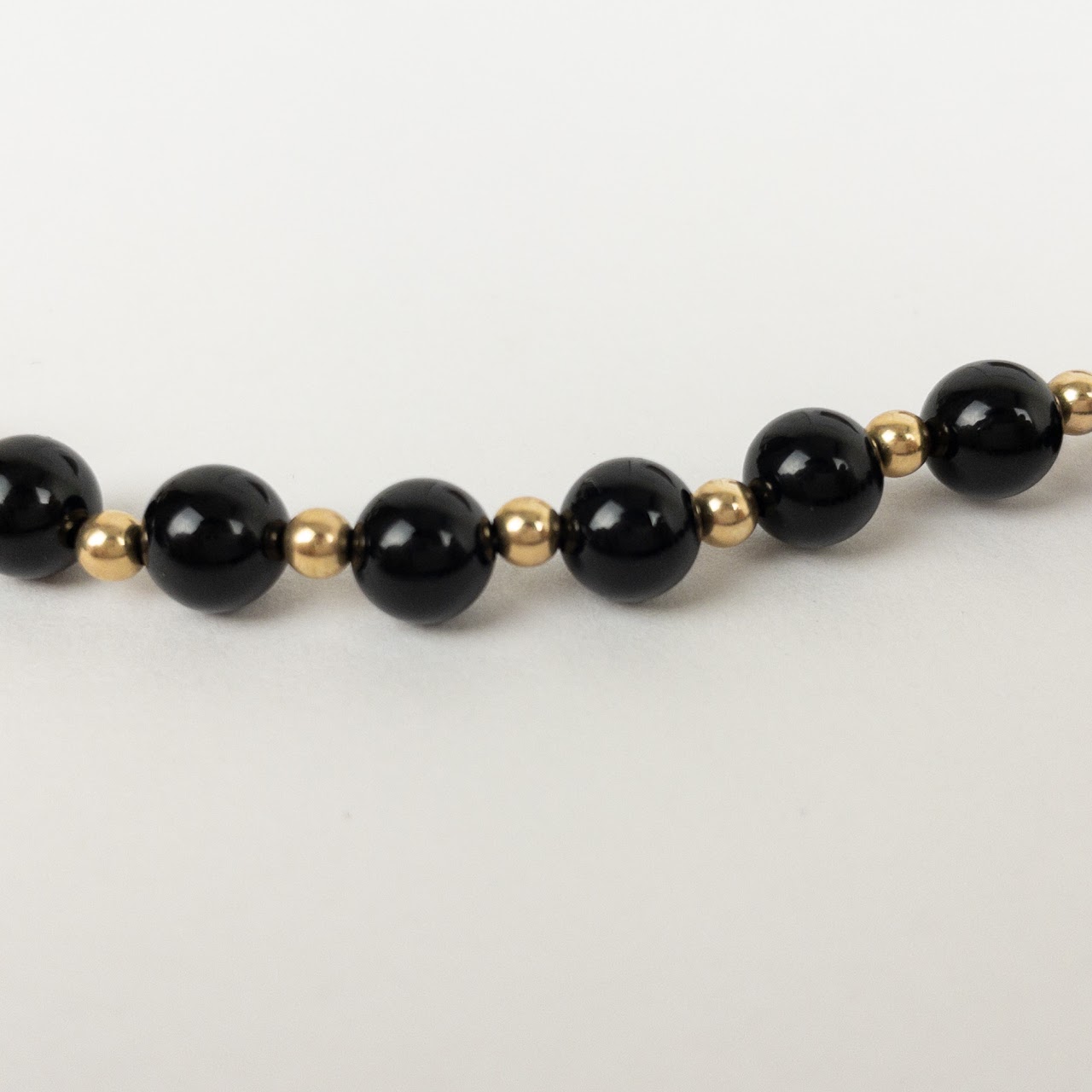 14K Gold &Onyx Bead Bracelet