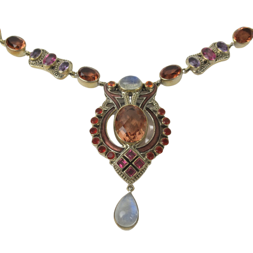 Nicki Butler Sterling Silver & Gemstone Necklace