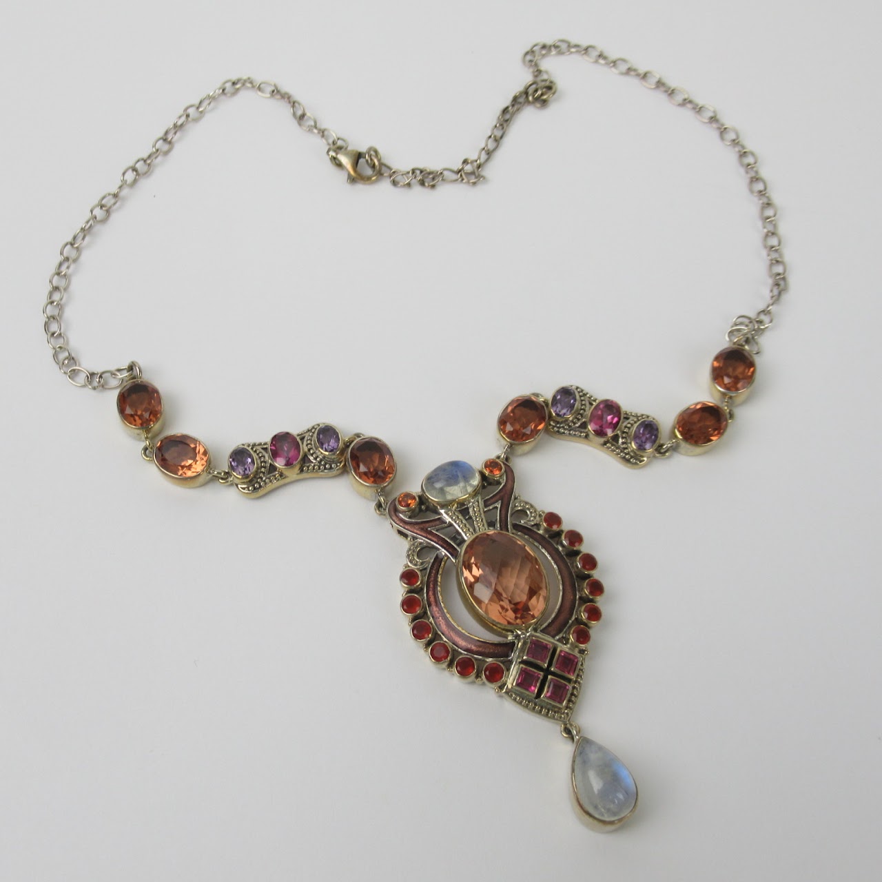 Nicki Butler Sterling Silver & Gemstone Necklace