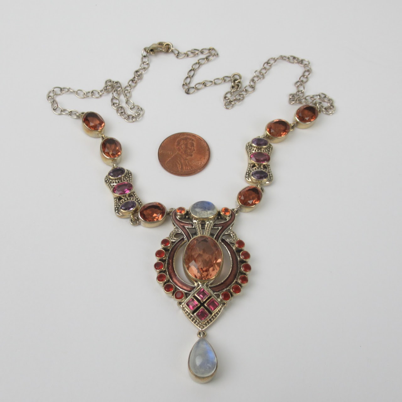 Nicki Butler Sterling Silver & Gemstone Necklace