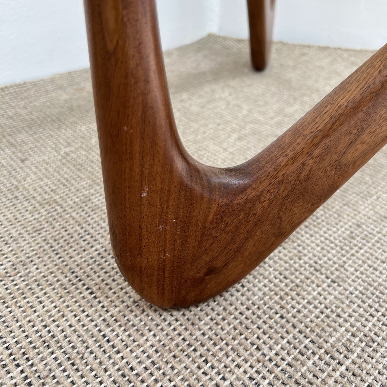 Walnut & Plate Glass Modernist Style Accent Table