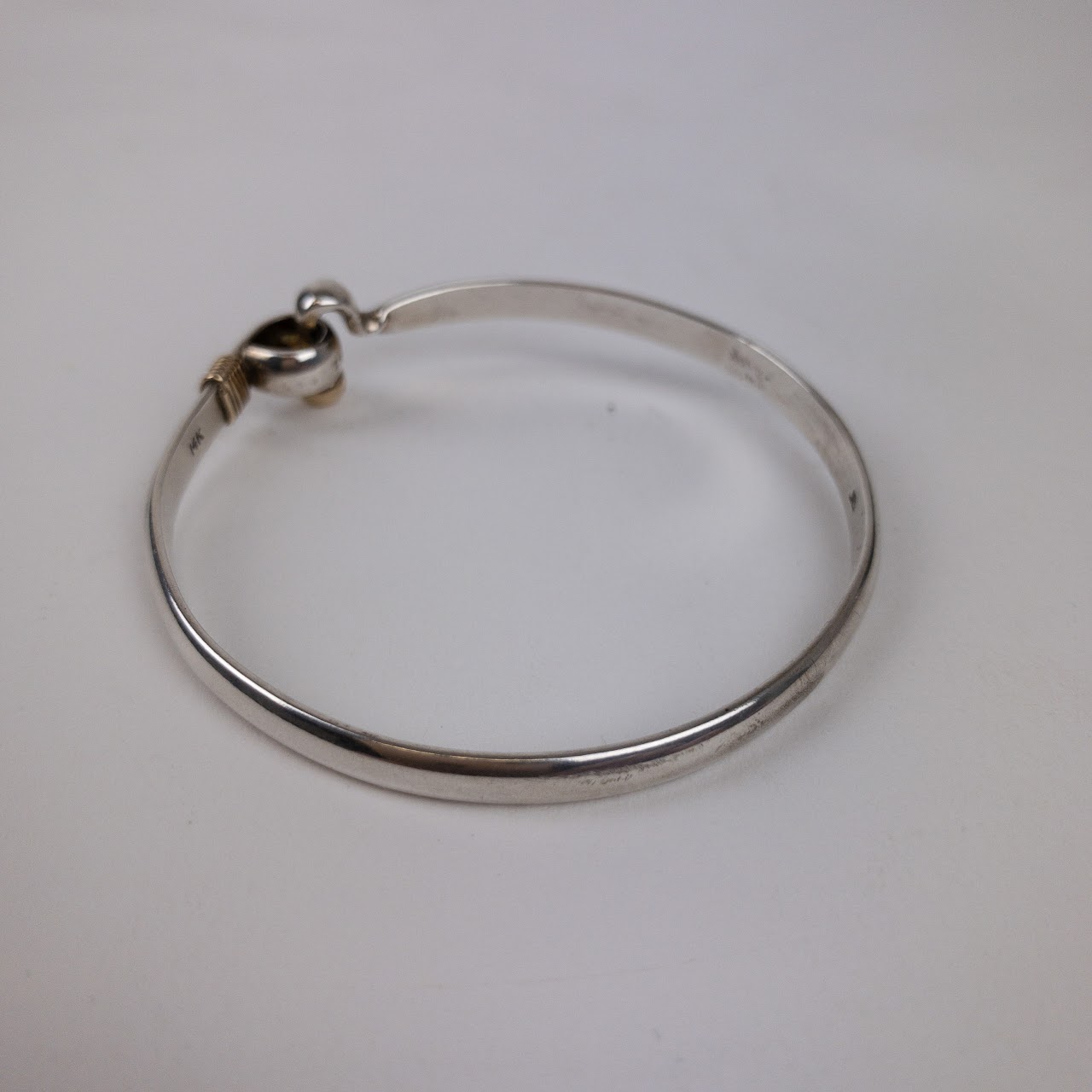 Sterling Silver & 14K Gold Bangle Bracelet