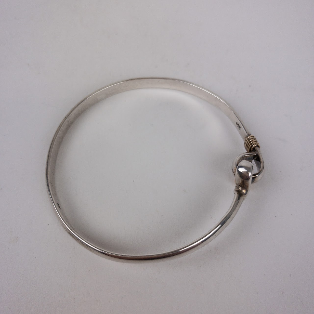 Sterling Silver & 14K Gold Bangle Bracelet