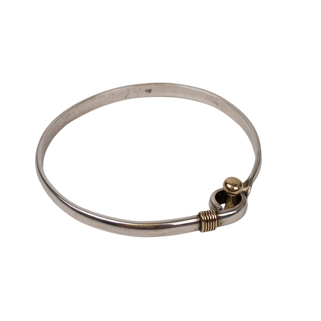 Sterling Silver & 14K Gold Bangle Bracelet