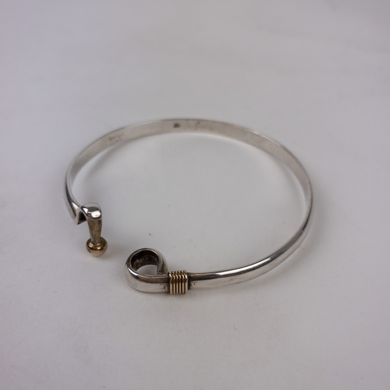 Sterling Silver & 14K Gold Bangle Bracelet